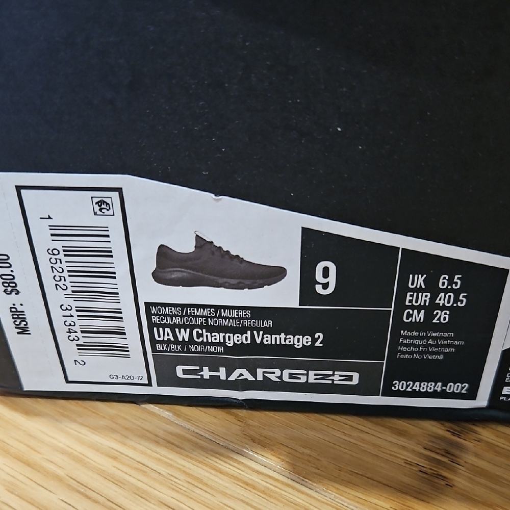 Under Armour Black Charged Athletic Shoes